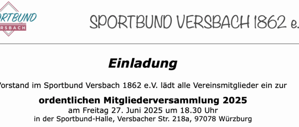 Header für Beitrag zur Einladung zur Jahreshauptversammlung