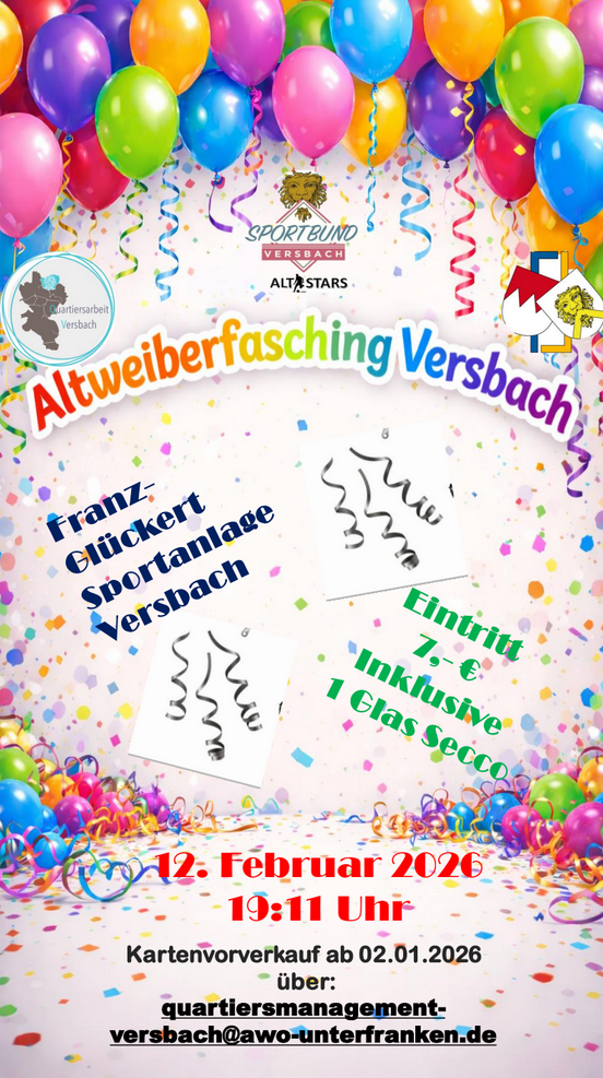 Einladung Altweiberfasching 2026 Versbach